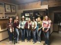 Saddle Queen Scholarship Contestants (From Left to Right: Katherine Sharp, Emily Bolton, Melissa Esperanza, Pearl Rollings, Morgan Danfelt, Savannah Clopton and Kari Farwell) Those with hats on are past winners.