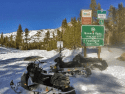 Snowmobiling by Hwy 108 in Summit Ranger District