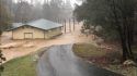 Flood damage by the amphitheater at Mary Laveroni Park