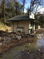 Flood damage by the concession stand at Mary Laveroni Park