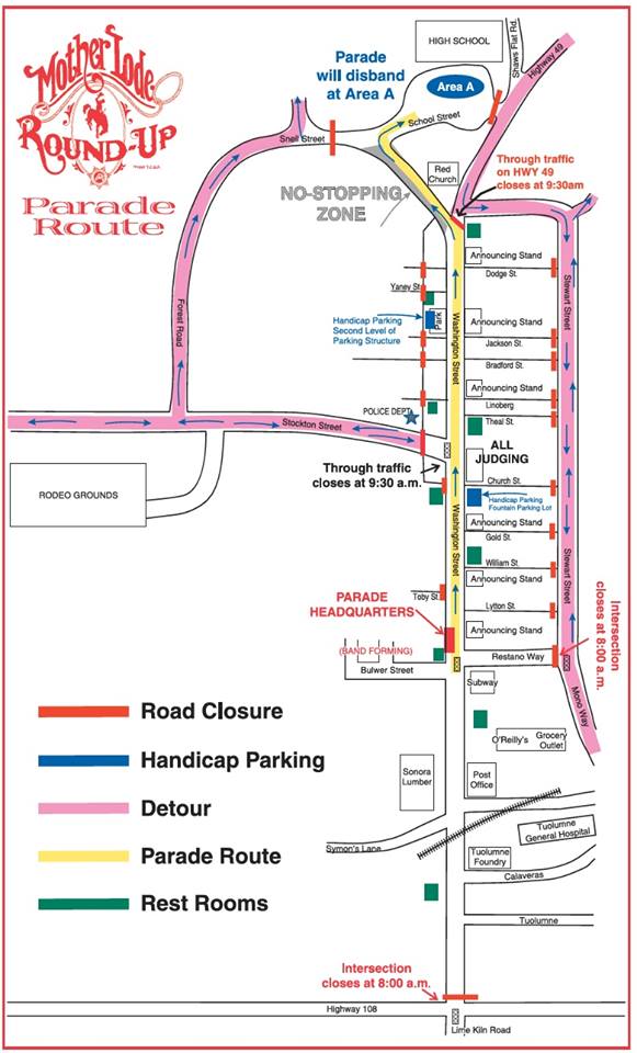 Mother Lode Roundup Parade Map