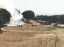 HWY 108 Fire in the center divide at the Tulloch Road intersection