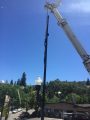 Crew replacing streetlights on South Washington Street in downtown Sonora