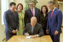 Governor Jerry Brown signs SB 10 eliminating bail in the state