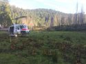 CAL Fire Columbia-Airbase Copter 404 lands to help downed plane Aug 20 2018