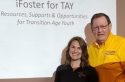 Kristine Schneller of iFoster and TC Supervisor Randy Hanvelt at foster youth laptop event