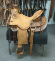 One of three Diamond K Saddlery saddles recently stolen from its store in Oakdale