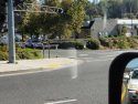 Stuck crossing arm at the main entrance to the Junction Shopping Center in East Sonora along Mono Way