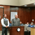 Steve Wilensky speaks to Supervisors with Robert Zellers to his left