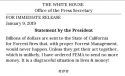 Presidential Statement Regarding FEMA Response In California