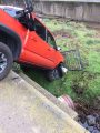 Truck into creek on Stockton Road