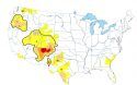 United States drought map by the U.S. Drought Monitor