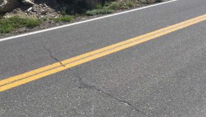 Pavement cracks on HWY 108
