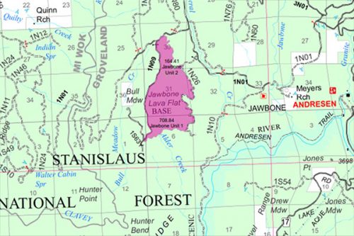 USFS map of Jawbone Underburn in the Groveland Ranger District of STF
