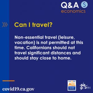 Posting by Tuolumne County Public Health regarding non-essential travel