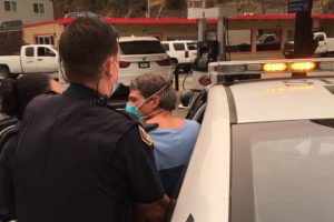 Suspect being arrested at Sonora gas station on Stockton Street