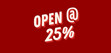 Open at 25%
