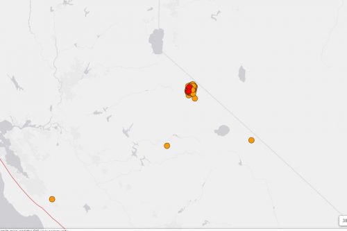 Aftershocks from Walker-Coleville area earthquake that hit yesterday around 4 p.m.