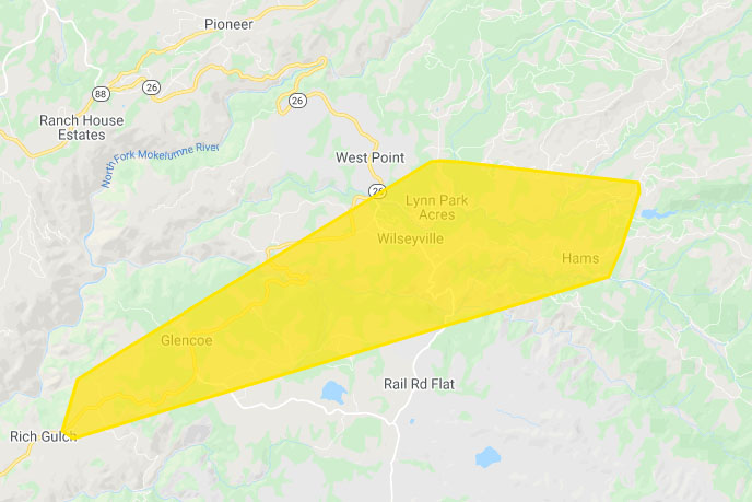 Update: Power Outages In Sonora and Columbia, Also Calaveras County |  