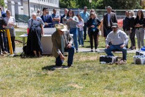 Assemblyman Bigelow jumps a frog at the state capitol