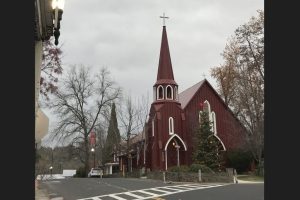 Saint James Historic Red Church In Sonora