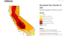 Newly released U.S. Drought Monitor California map