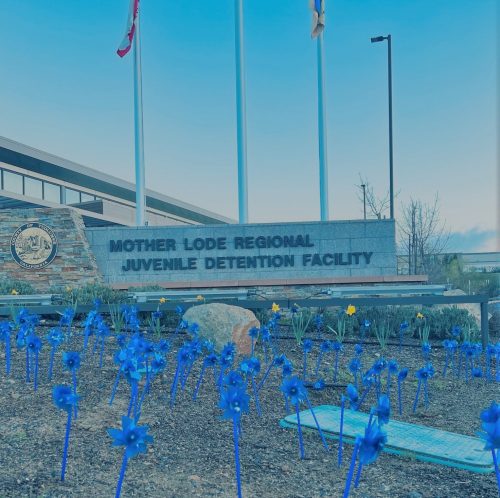 pinwheel display at the Mother Lode Regional Juvenile Detention Center