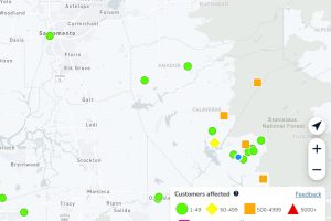 PG&E power outages in Tuolumne and Calaveras counties 8-20-23 8:25 a.m.