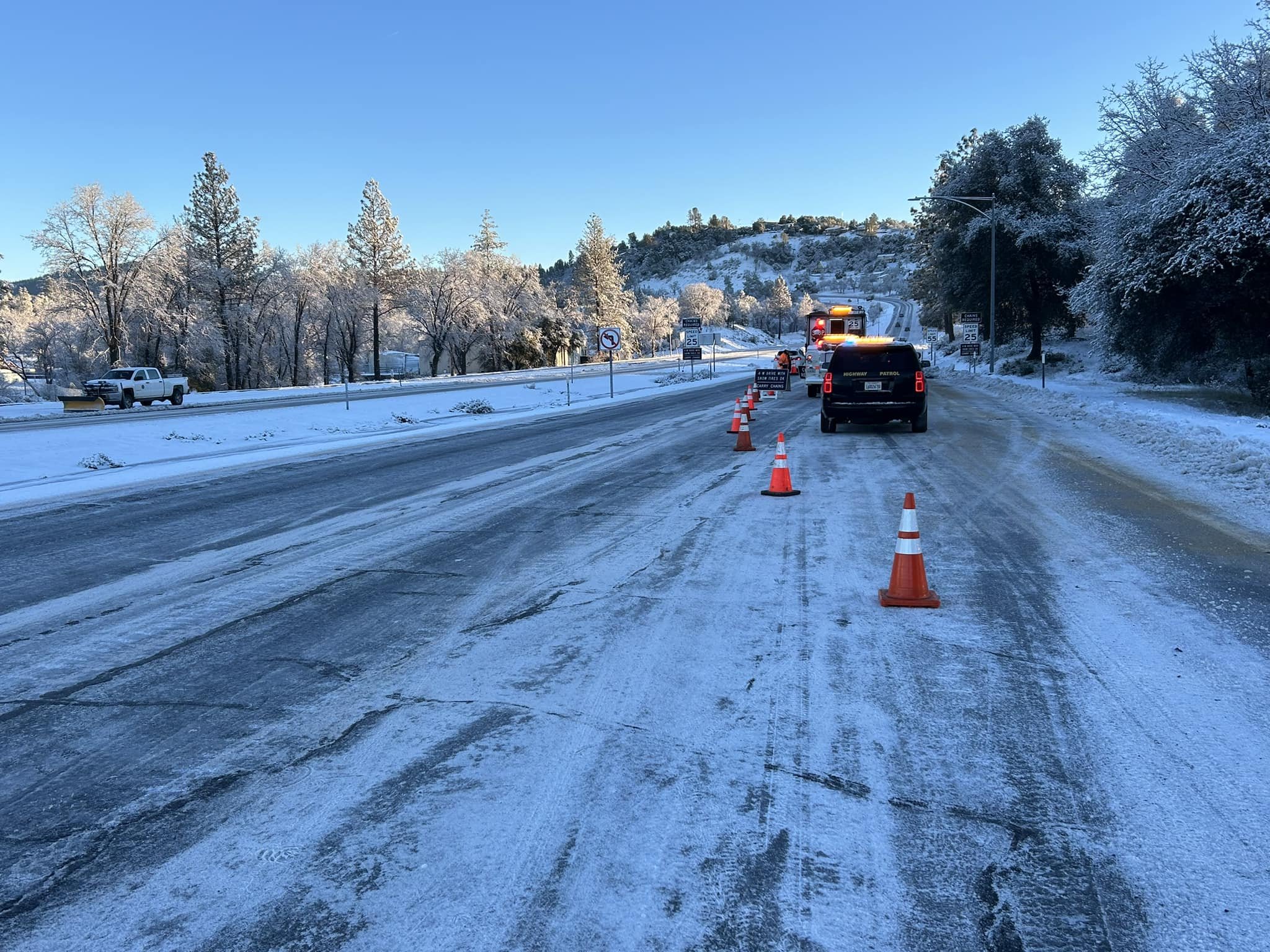 MML CHP photo of Hwy 108 with ice on Sunday Jan 7, 2024