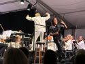 Bear Valley Music Festival Maestro Alexander Mickeltwate and virtuoso guitarist Scott Moughton of the local band the Star Dogs help conjure a "Stairway to Heaven" during last Saturday's “Our Earth, Our Stars and Beyond” program. Photo by Tori James