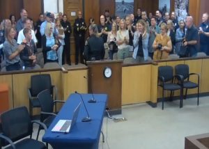 Applause for Rachelle Whiting when she is named new Calaveras Sheriff