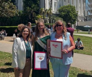 Miss Calaveras Arabelle Jones and Fair CEO Laurie Giannini were recognized at the State Capitol with a Senate recognition presented by Senator Alvarado-Gil - Calaveras Fair Image