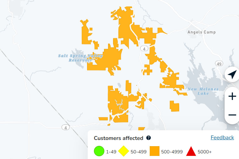 Power Outage Near New Melones
