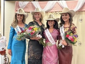 Miss California Janae Wallace, 2025 Queen Bailey Stepp, 2024 Queen Delaney Grace and 2025 runner up Addison Rose