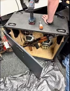 TNT Detectives discover AK-47 rifle in speaker -- TCSO photo