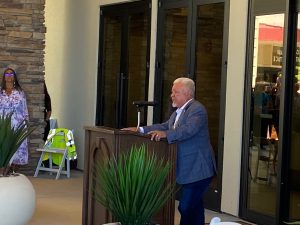 Tribal Chair Kevin Day speaks at ribbon cutting