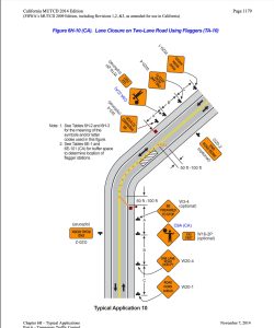 Single Lane Closure Traffic Control -- Single Lane Closure Traffic Control -- Crews working within this zone on Friday (5/16) -- ArborWorks/NorCal graphic