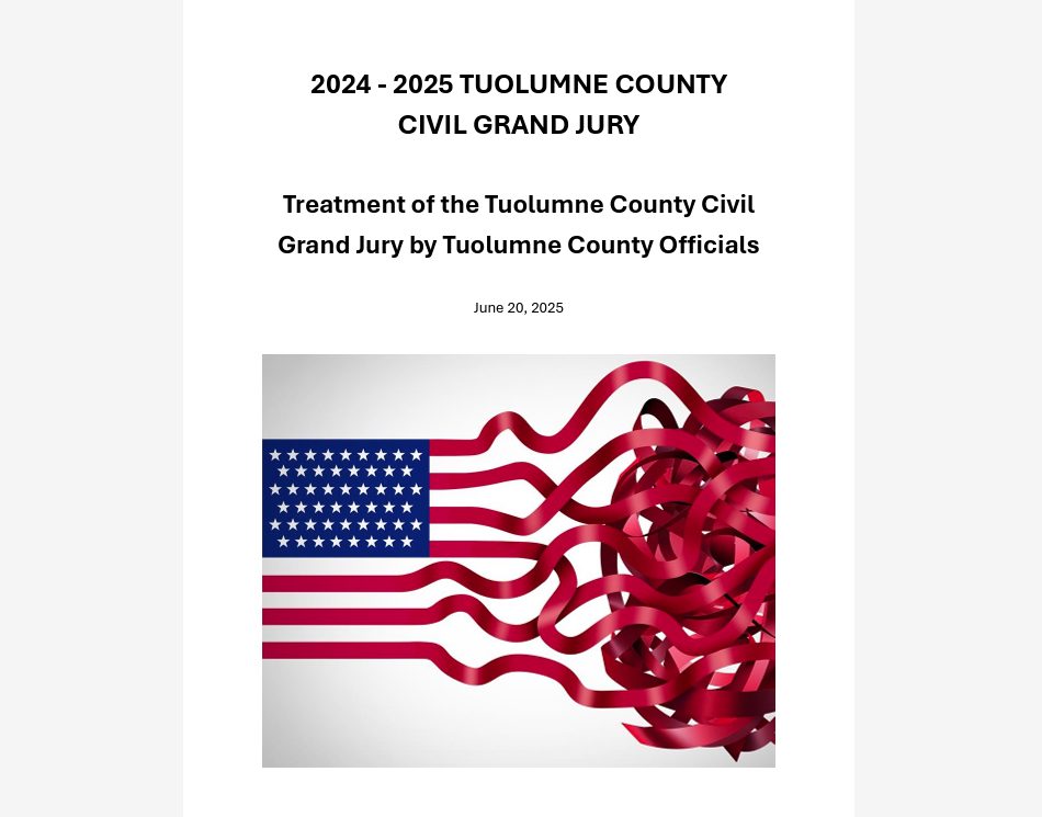 Grand Jury Critical Of Treatment Received From Tuolumne County