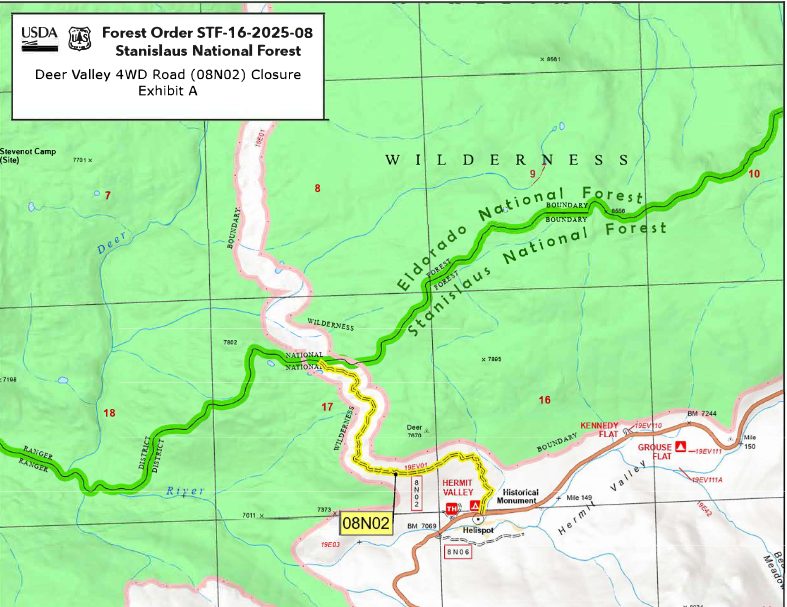 Stanislaus National Forest Temporarily Closes Deer Valley Road