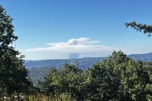 Coyote Fire burning in El Dorado County as seen from Big Hill Road in Columbia area of Tuolumne County -- Photo by Sarah Cavanagh
