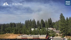 Tiger Fire burning northeast of Pioneer in Amador County taken from -- PGE camera in West Point in Calaveras County