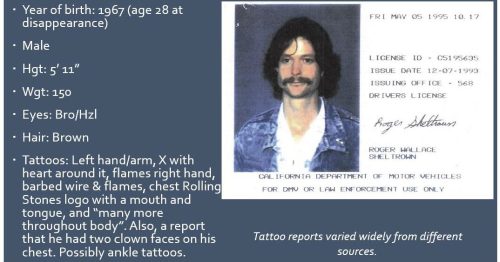Roger Wallace Sheltrown missing since 1995—CCSO photo