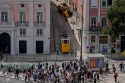 APTOPIX Portugal Streetcar Derailed