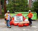 Caltrans District 10 road crews picking up trash—Caltrans photo