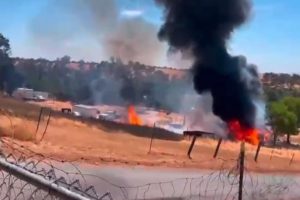 Fellow Fire that destroyed two RVs in the Jenny Lind area of Calaveras County—Calaveras Consolidated Fire photo