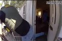 TCSO TNT member kicking the door in at the Jamestown residence—TCSO photo