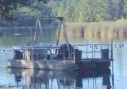 TUD floating barge for collecting samples on Phoenix Lake