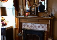 Photo by Tori James Utica Mansion -- one of the five English tile fireplaces